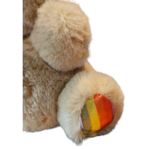 FTDA Teddy Bear Vtg 1986 Tan Rainbow Pride Ears Feet Stuffed Animal Plush Toy - Picture 11 of 14
